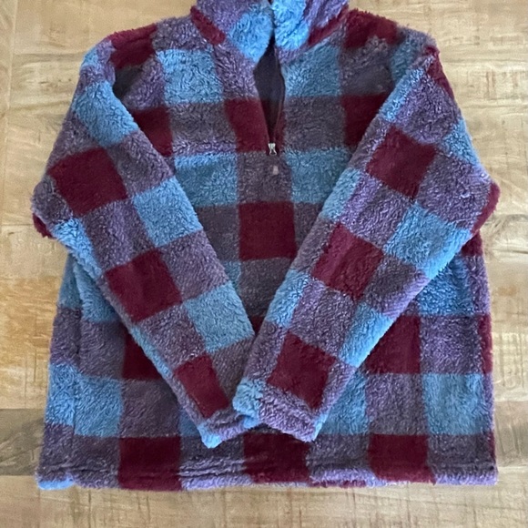 EDDIE Bauer 3/4 Zip Pullover Sweater Top Plaid Size XL Fall Winter Cool Weather - Picture 7 of 8